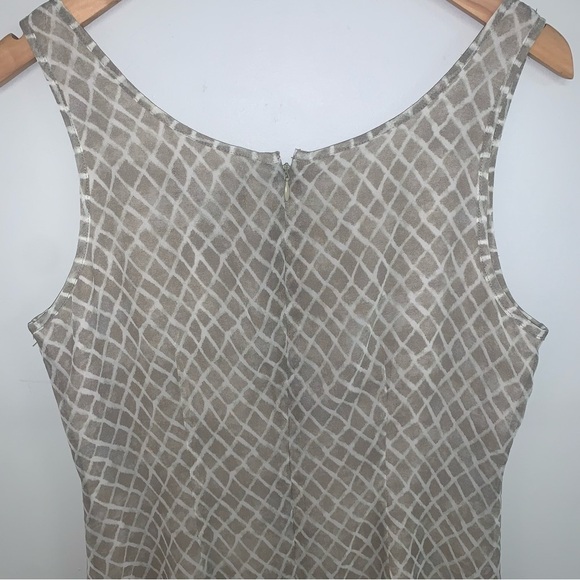 Sigrid Olsen Vintage Midi Dress‎ Size 6 US  Beige Tan Neutral Snakeskin Pattern - Picture 3 of 7